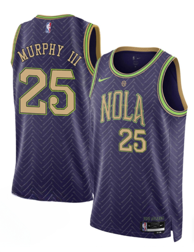 Men's Purple New Orleans Pelicans #25 Trey Murphy III 2024-25 City Ediiton Stitched Basketball Jersey